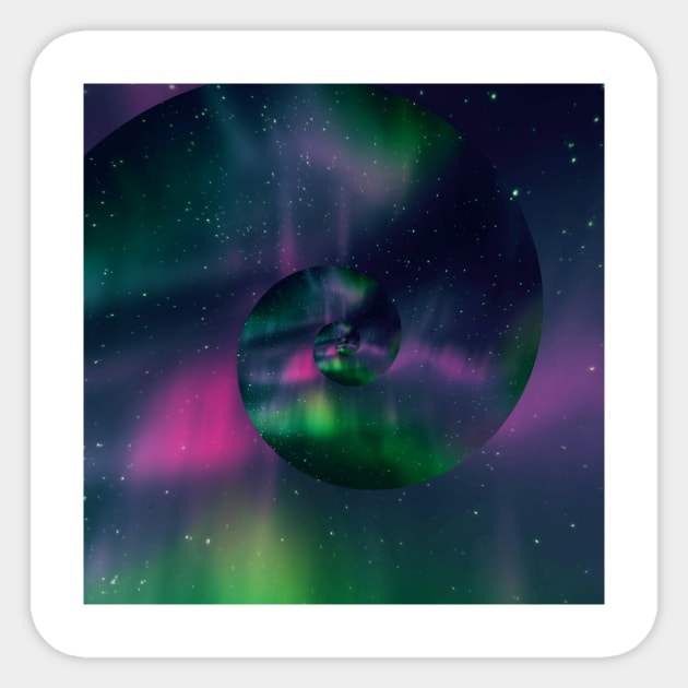 Galaxy Print Fantasy Space Northern Lights Sticker by Moon Art